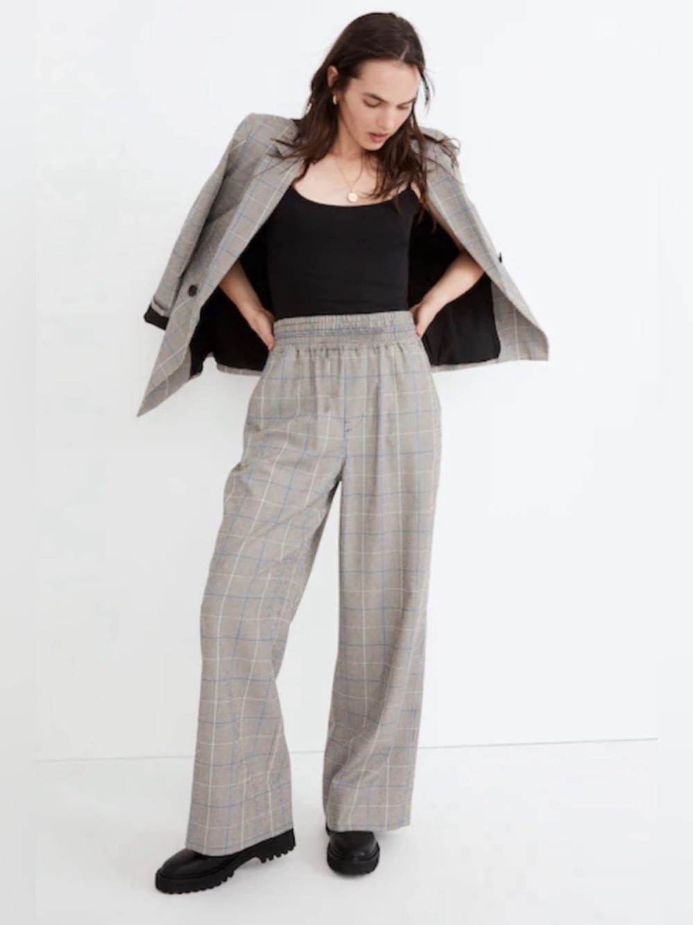 Madewell | Carley Wide-Leg Pants in Plaid | 1X